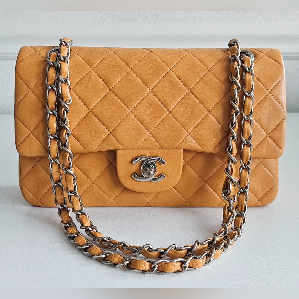 Chanel Classic Double Flap Tangerine Orange Lambskin Bag